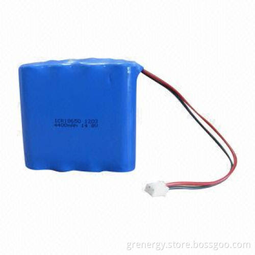 14.8V 4400mAh Lithium-ion Battery Pack, 18650 Flat Top 4S2P Contains 8 Cells, CE, UL, RoHS Listed